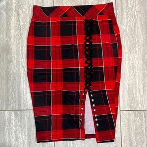 Plaid Pencil Skirt